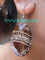 hand painted earring wood