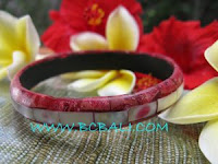red coral shell pearl jewelry bangle