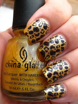 Cowardly Lyin's Leopard china glaze cowardly lyin' wizard of ooh ahz returns collection 2009 swatch nailswatches leopard manicure konadicure nailart stamping imageplate m57 cheetah