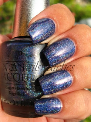 OPI DS Glamour opi designer series glamour ds blue holographic polish hard to find nailswatches polish swatch