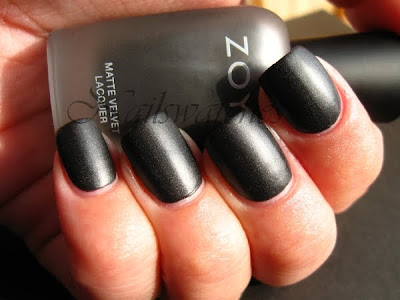 Zoya Dovima zoya dovima matte mat black nail polish shimmer nails matte velvet collection 2009 nailswatches