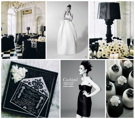 A black and white wedding can be simple or dramatic and bold.