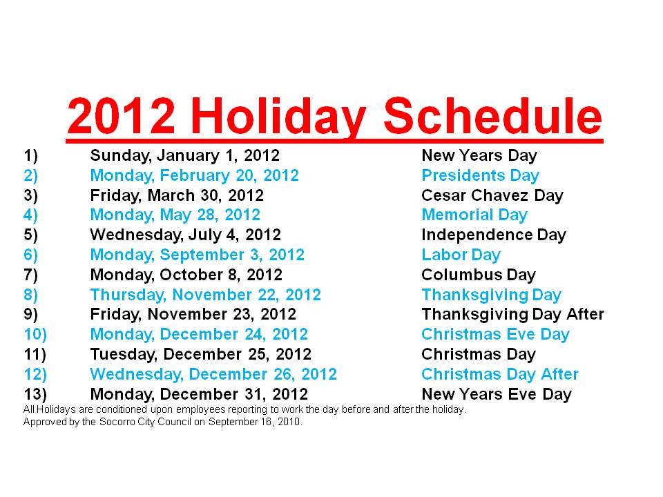 Holiday Schedule vs Cesar Chavez Day Thinking Outside and Inside the Box