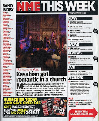 The contents page of NME is spread our very well which gives the readers a The contents page of NME is spread our very well which gives the readers a