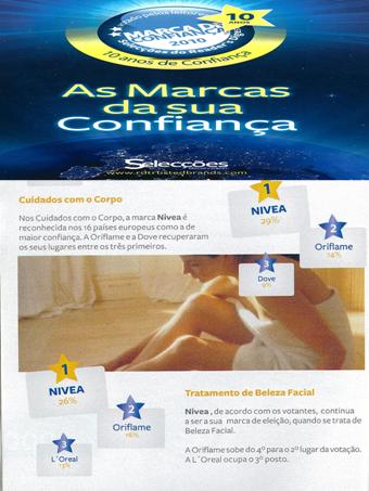 Oriflame alcança o 2º Lugar nas Marcas de Confiança 2010