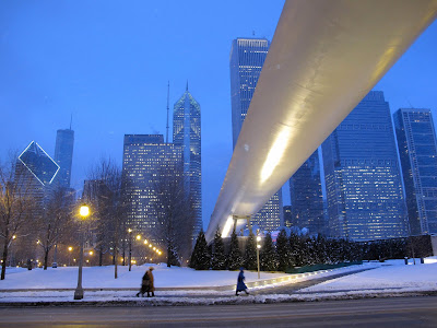 Renzo Piano bridge Chicago winter