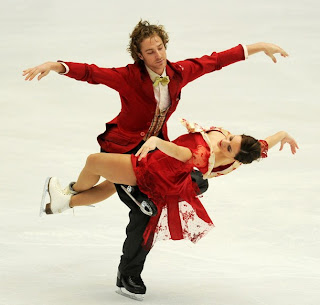 Nathalie Pechalat and Fabian Bourzat of France perform their pair's ice dance free dance programme during the ISU Grand Prix of Figure Skating Cup of China event in Beijing on November 6, 2010. Pechalat and Bourzat scored a combined total of 159.9 to take first place. Photo courtesy daylife.com