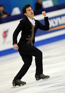 Patrick Chan easily wins the mens competition with big component scores. Photo courtesy daylife.com