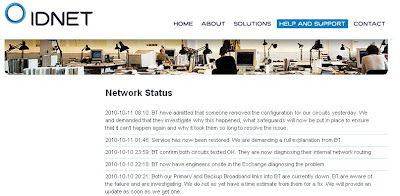 idnet downtime, BT fail