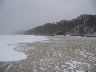 Part of the beach at Gdynia frozen Part of the beach at Gdynia