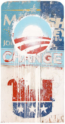 design poster of the campaign of Barrack Obama, president of the United States