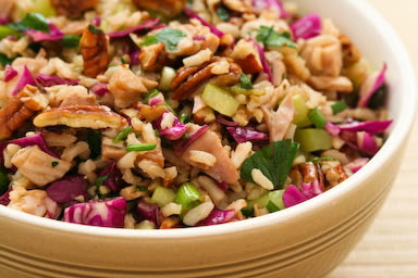 Brown Rice Salad with Leftover Turkey, Red Cabbage, and Pecans Brown Rice Salad with Leftover Turkey