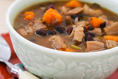 Leftover Turkey and Sweet Potato Soup with Black Beans and Lime Turkey and Sweet Potato Soup with Black Beans