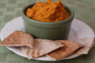 Slow Roasted Tomato Hummus from Kalyn's Kitchen Slow Roasted Tomato Hummus