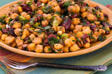 Chickpea Salad with Olives and Herbs from Kalyn's Kitchen Chickpea Salad with Olives and Herbs