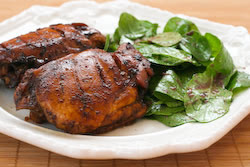 Roasted Chicken Thighs with Black Bean Garlic Marinade found on KalynsKitchen.com Roasted Chicken Thighs with Black Bean Garlic Marinade found on KalynsKitchen.com