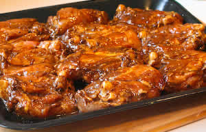 Roasted Chicken Thighs with Black Bean Garlic Marinade found on KalynsKitchen.com Roasted Chicken Thighs with Black Bean Garlic Marinade found on KalynsKitchen.com