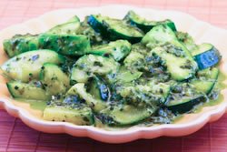 [zucchini-with-spinach-pesto-recipe_kalynskitchen.jpg]