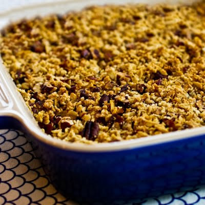 Low-Sugar, Flourless Apple Crisp made with Olive Oil