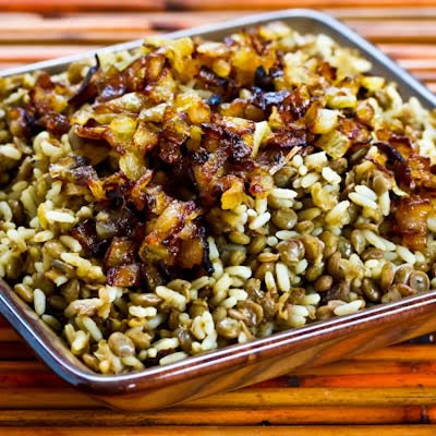 No matter how you spell it, this dish of lentils and rice with caramelized onions has been one of my favorites for a long time. Mujadarra (Middle Eastern Lentils and Rice with Caramelized Onions)