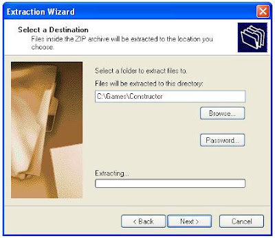 Zip extraction program
