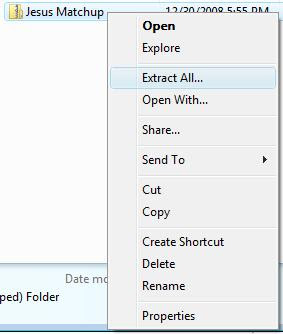 Extracting the zip file