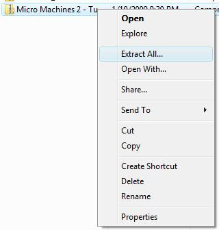 Extracting zip file