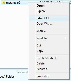 Extracting the zip file