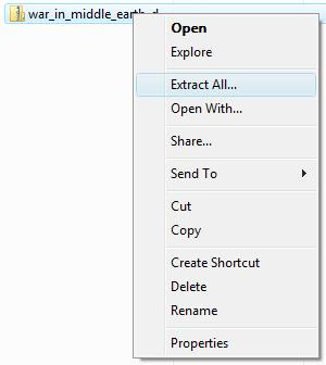 Extracting the zip file