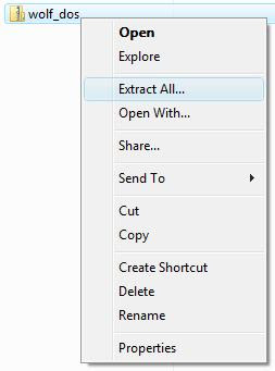Extracting the game zip