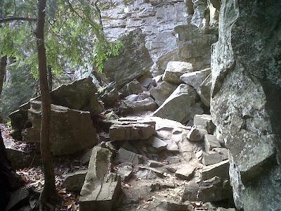 rockfall blocking trail