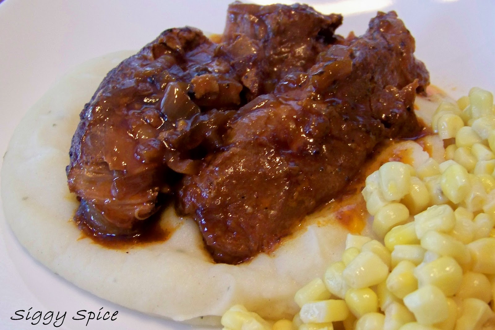 Siggy Spice Crock Pot BBQ Country Ribs with Beer Braised Onions