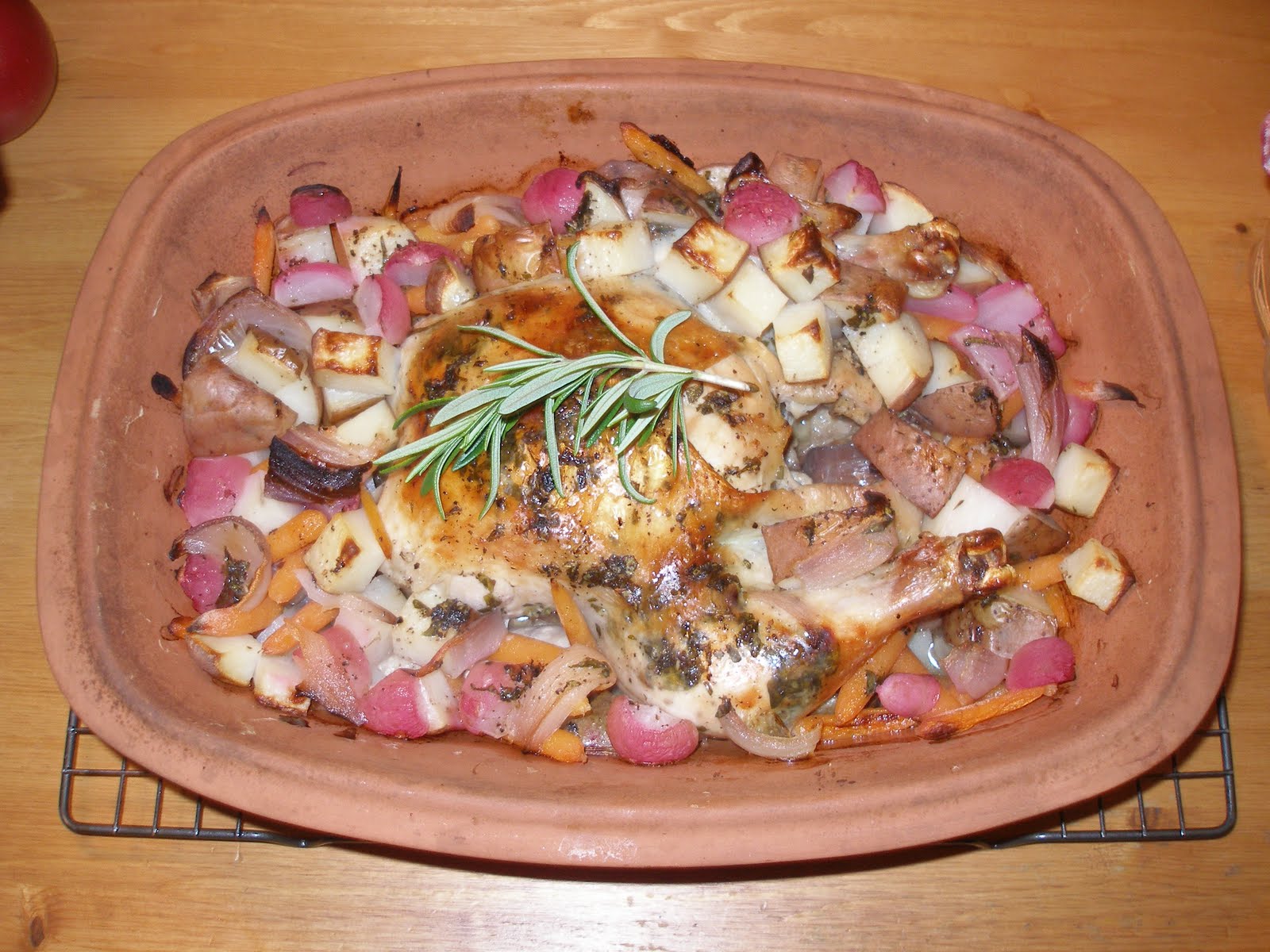 A Healthier Way: Clay Pot Roasted Chicken with Vegetables