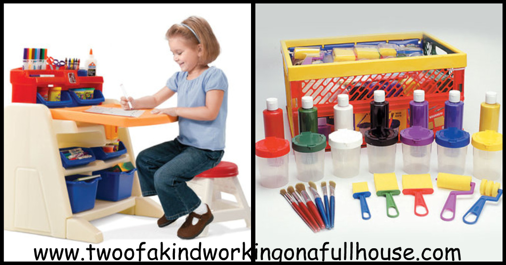 Csn S Step 2 Easel Desk And Early Childhood Resources Paint Set This Step 2 Easel Has It All Doesn T Take Up Much Room Includes A Ton Of Storage And Can Be Used As An Or Desk
