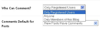 Blogger Settings: Comment