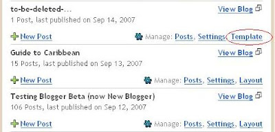 Dashboard with blog using old classic Blogger template