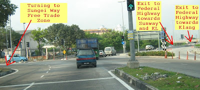 junction exit Federal Highway and Sungei Way Free Trade Zone junction exit Federal Highway and Sungei Way Free Trade Zone