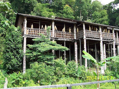 Borneo Sarawak native longhouse Borneo Sarawak native longhouse