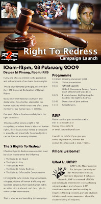 poster Right to Redress Campaign Launch