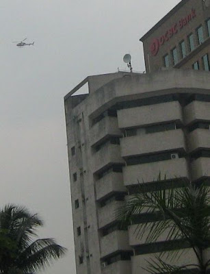 helicopter buzzing overhead at Masjid Jamek helicopter buzzing overhead at Masjid Jamek