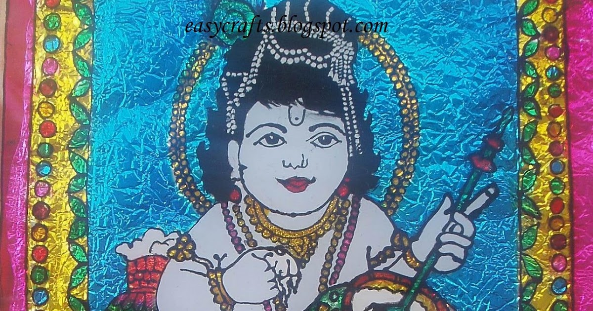 Easy Crafts Explore your creativity Glass PaintingKrishna