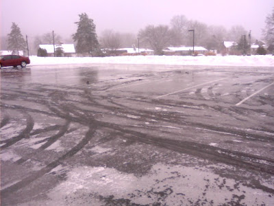 icy parking lot