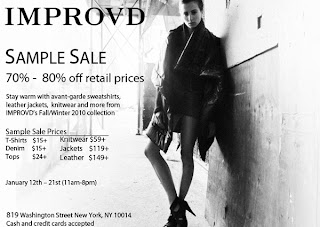 IMPROVD sample sale 1/12-1/21 - 小毛儿 - 小毛儿的博客