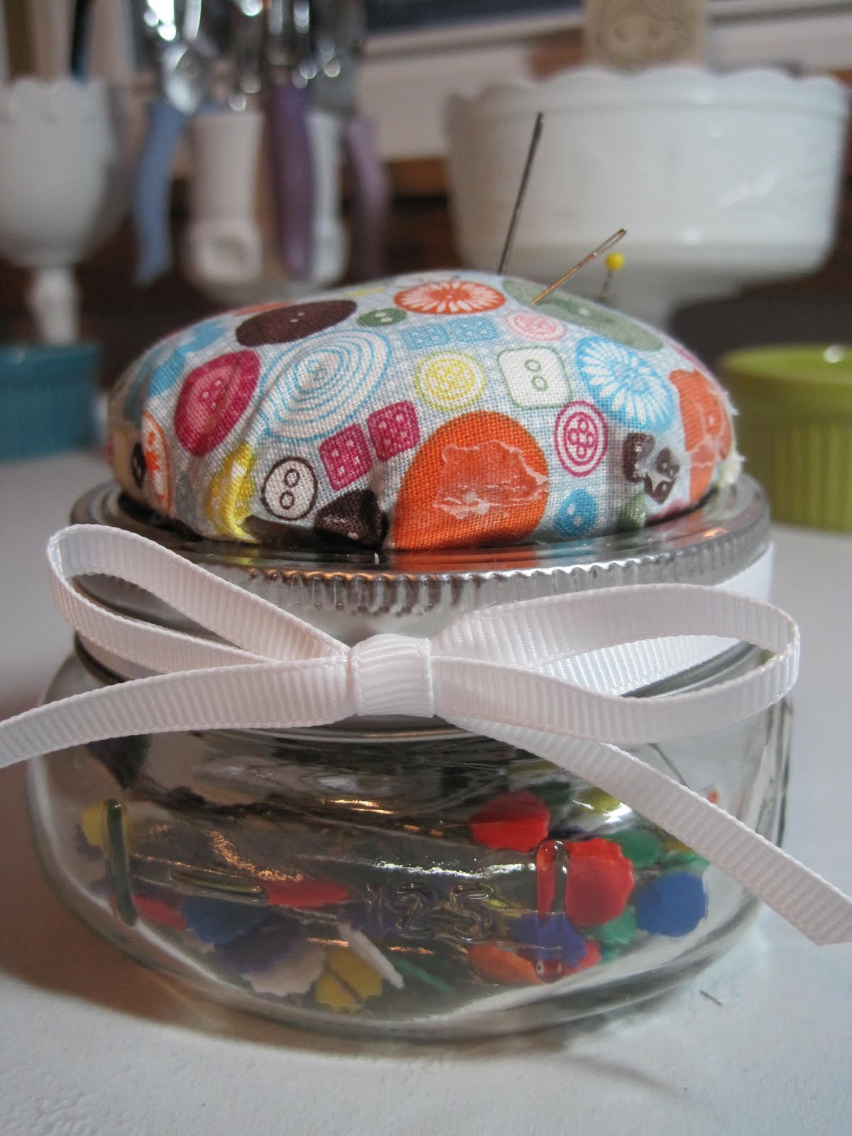 Pin Cushion Jar Simple Affordable Crafting