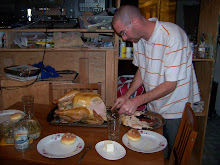 daniel carving the thanksgiving turkey on thanksgiving day
