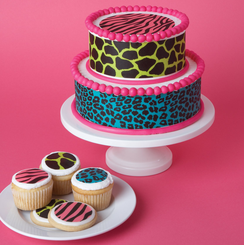 animal print cake transfer