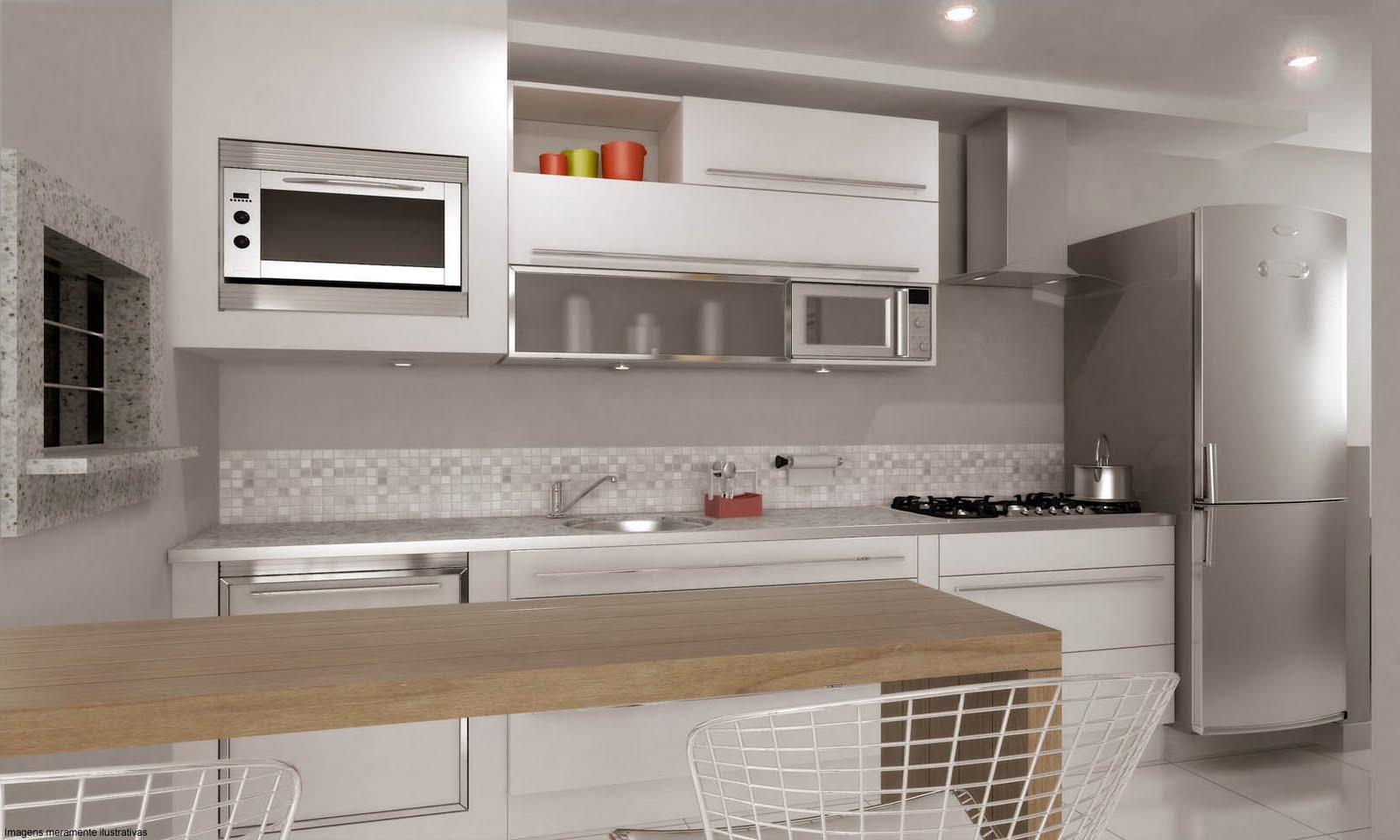 #A43E27 Inn Side Apartamentos 2 dormitórios R$ 129mil* Imóveis Novos 1600x960 px Banquetas Para Cozinha Americana Porto Alegre #1579 imagens