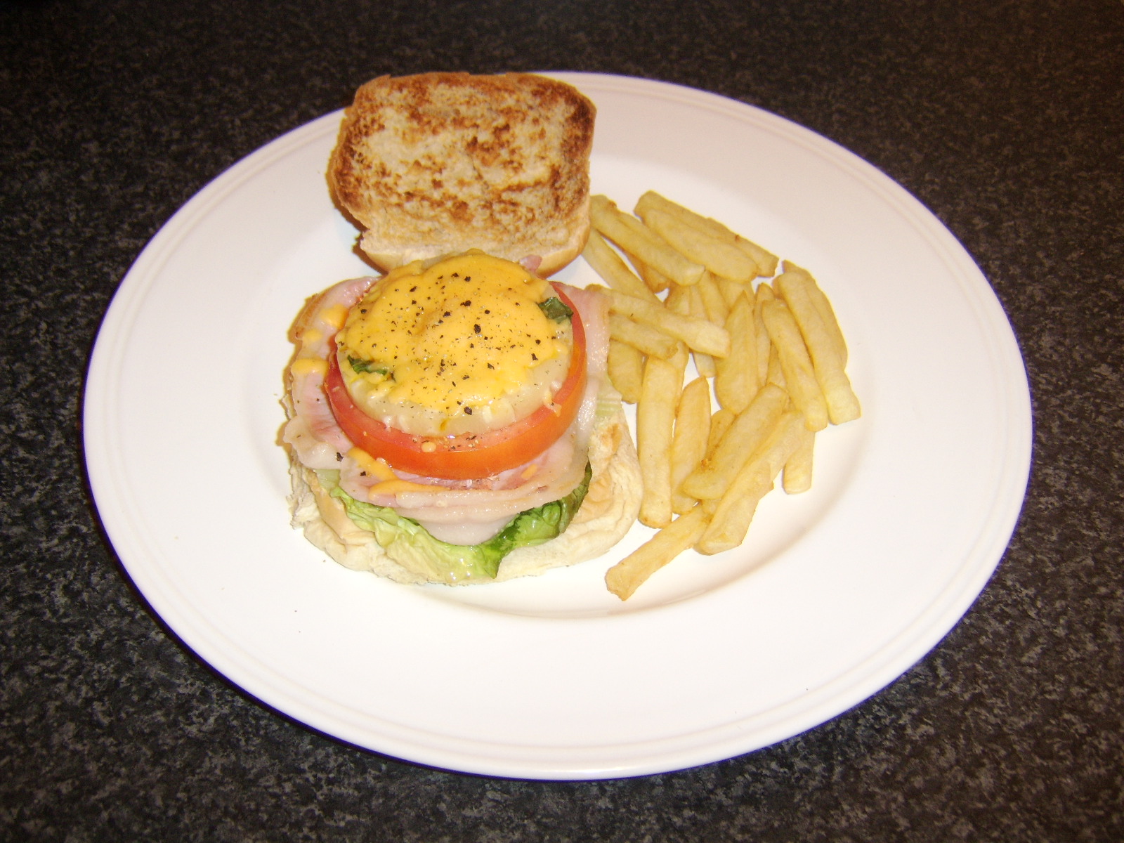 What Should I Have For Dinner Tonight Cheesey Pineappley Super Blt With Fries