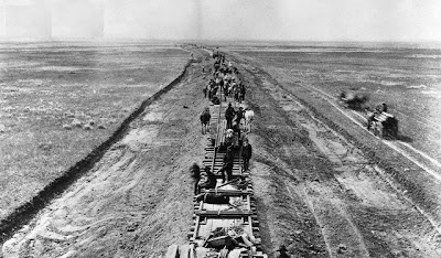 Building the CPR across the prairies (Source: Minnesota History Society)