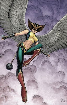 Hawkgirl with new and improved (well, bare) midriff!